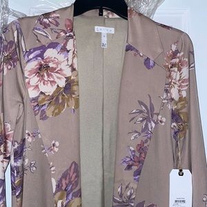 Leith Coat Beige Floral Light Weight Duster S